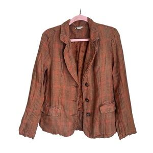 Sundance Edson Hill Linen Blazer
Women Size small Brown Orange Plaid